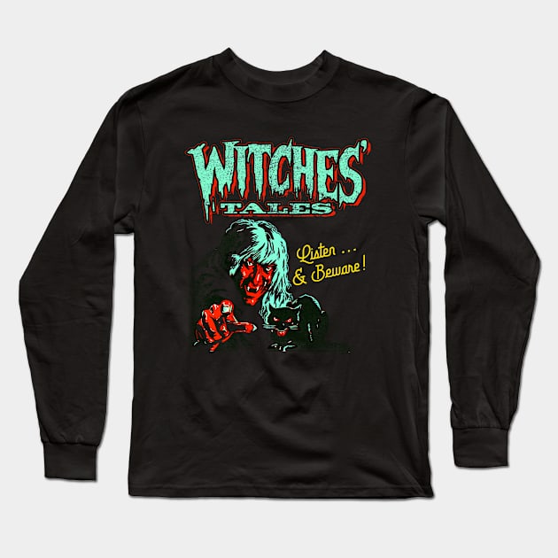 Witches Tales, distressed - From the eerie publication magazine Long Sleeve T-Shirt by MonkeyKing